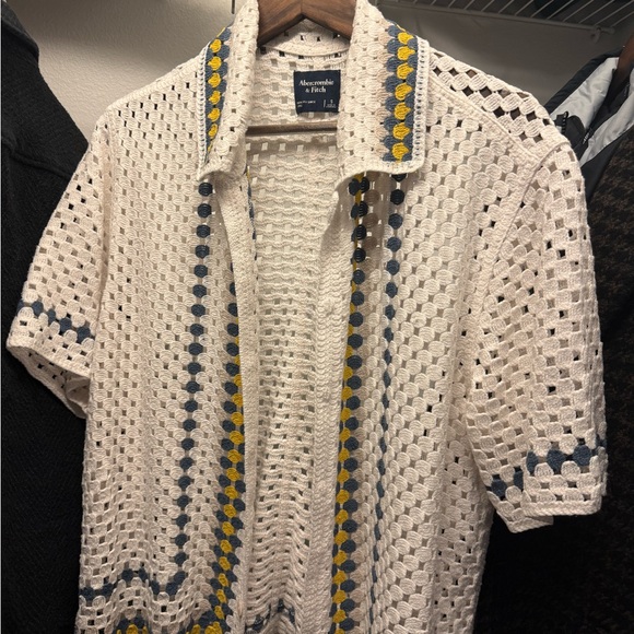 A&F Crochet Style Polo — Size S - Picture 2 of 3